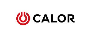 Calor logo on a black background for asset management software.